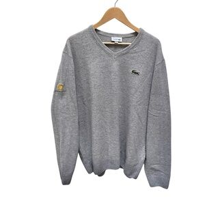LACOSTE Sport Presidents Cup V Neck Sweater in Gray Size XXL
